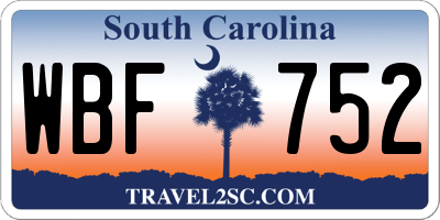 SC license plate WBF752