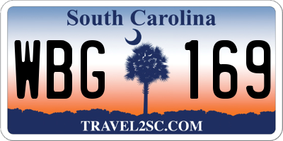 SC license plate WBG169