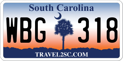 SC license plate WBG318
