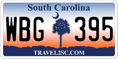 SC license plate WBG395