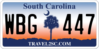 SC license plate WBG447