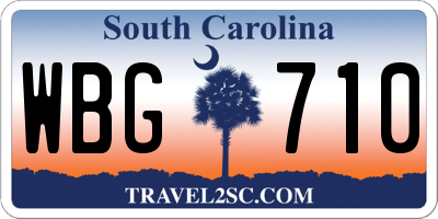 SC license plate WBG710