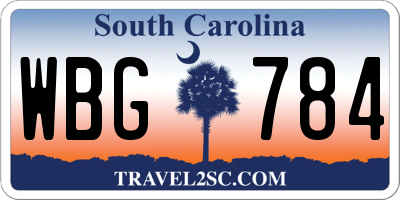 SC license plate WBG784