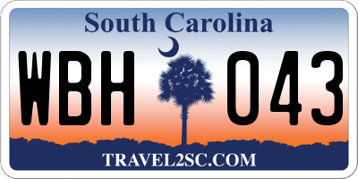 SC license plate WBH043