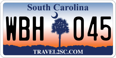 SC license plate WBH045