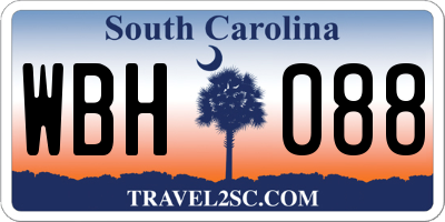 SC license plate WBH088