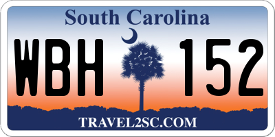 SC license plate WBH152