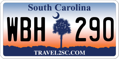 SC license plate WBH290