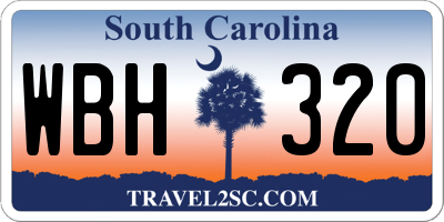 SC license plate WBH320