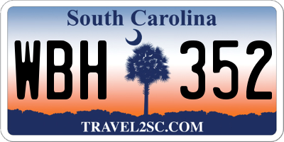 SC license plate WBH352