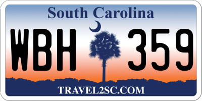 SC license plate WBH359