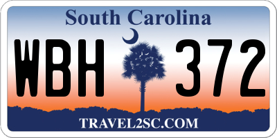 SC license plate WBH372