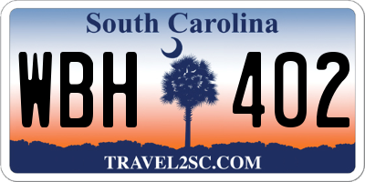 SC license plate WBH402