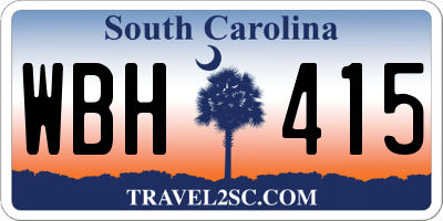 SC license plate WBH415