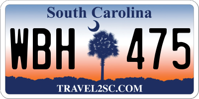 SC license plate WBH475