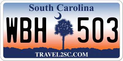 SC license plate WBH503