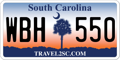 SC license plate WBH550