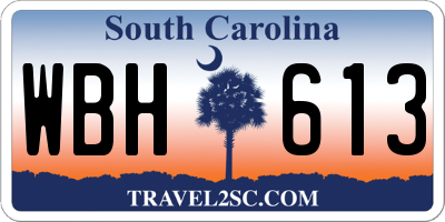 SC license plate WBH613