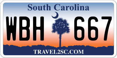 SC license plate WBH667