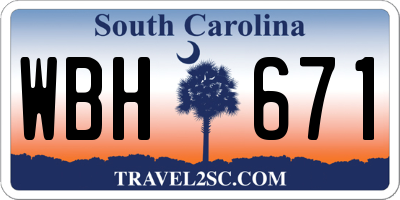 SC license plate WBH671