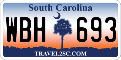 SC license plate WBH693
