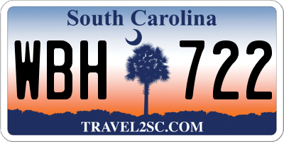SC license plate WBH722