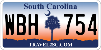 SC license plate WBH754
