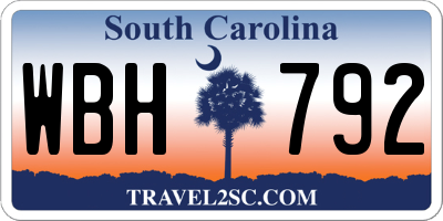 SC license plate WBH792