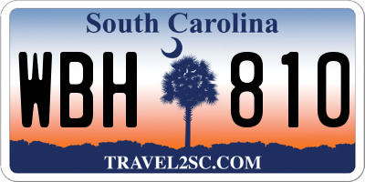 SC license plate WBH810