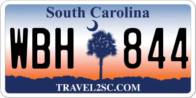 SC license plate WBH844