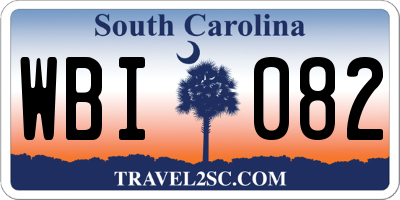 SC license plate WBI082