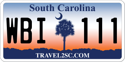 SC license plate WBI111