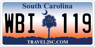 SC license plate WBI119