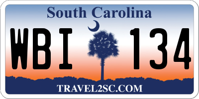 SC license plate WBI134