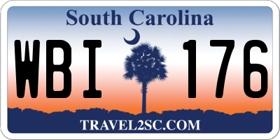 SC license plate WBI176