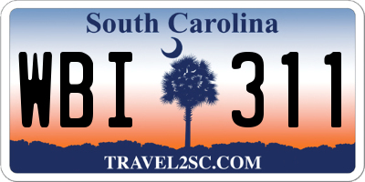 SC license plate WBI311