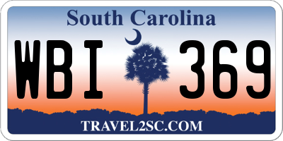 SC license plate WBI369