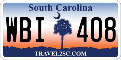 SC license plate WBI408