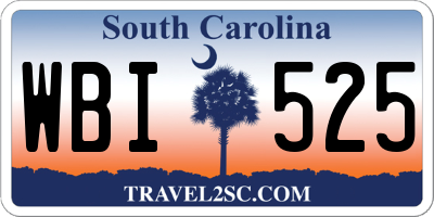 SC license plate WBI525