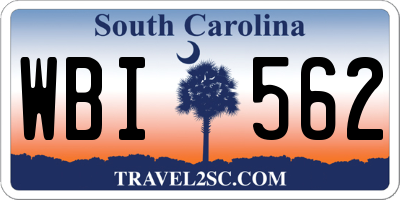SC license plate WBI562