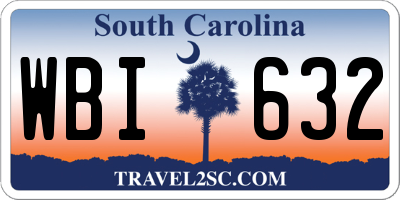 SC license plate WBI632