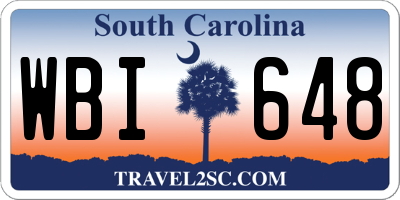 SC license plate WBI648