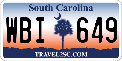 SC license plate WBI649