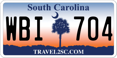SC license plate WBI704
