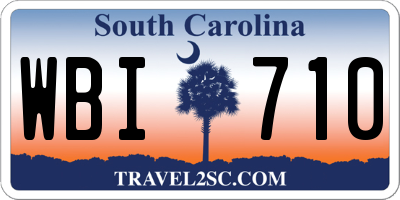 SC license plate WBI710