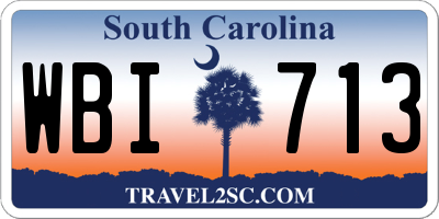 SC license plate WBI713
