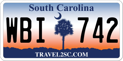 SC license plate WBI742