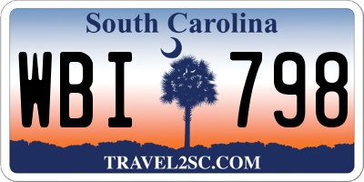 SC license plate WBI798