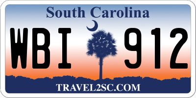 SC license plate WBI912