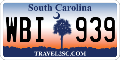 SC license plate WBI939